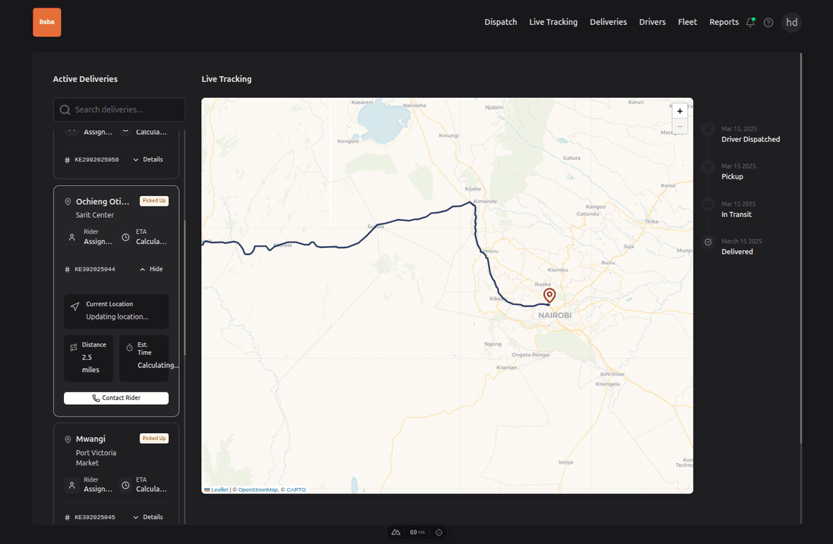 Real-time tracking map
