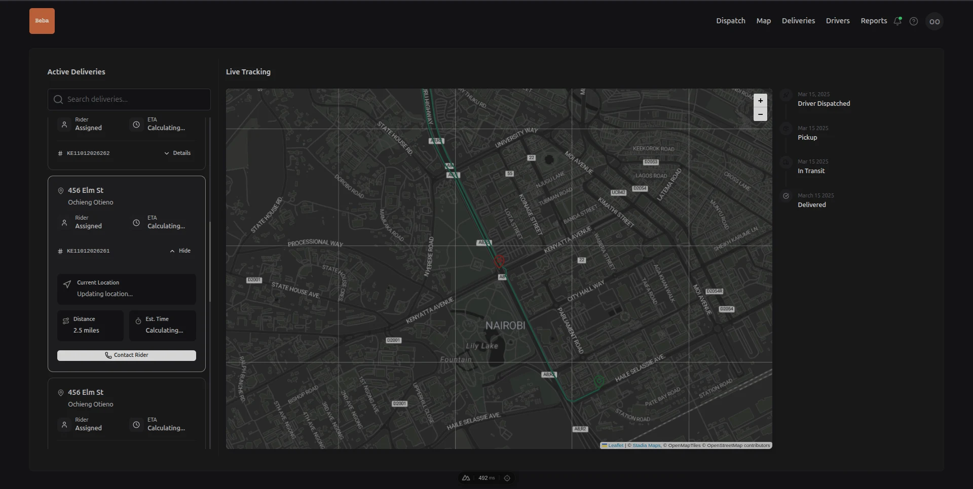 Rider tracking map image