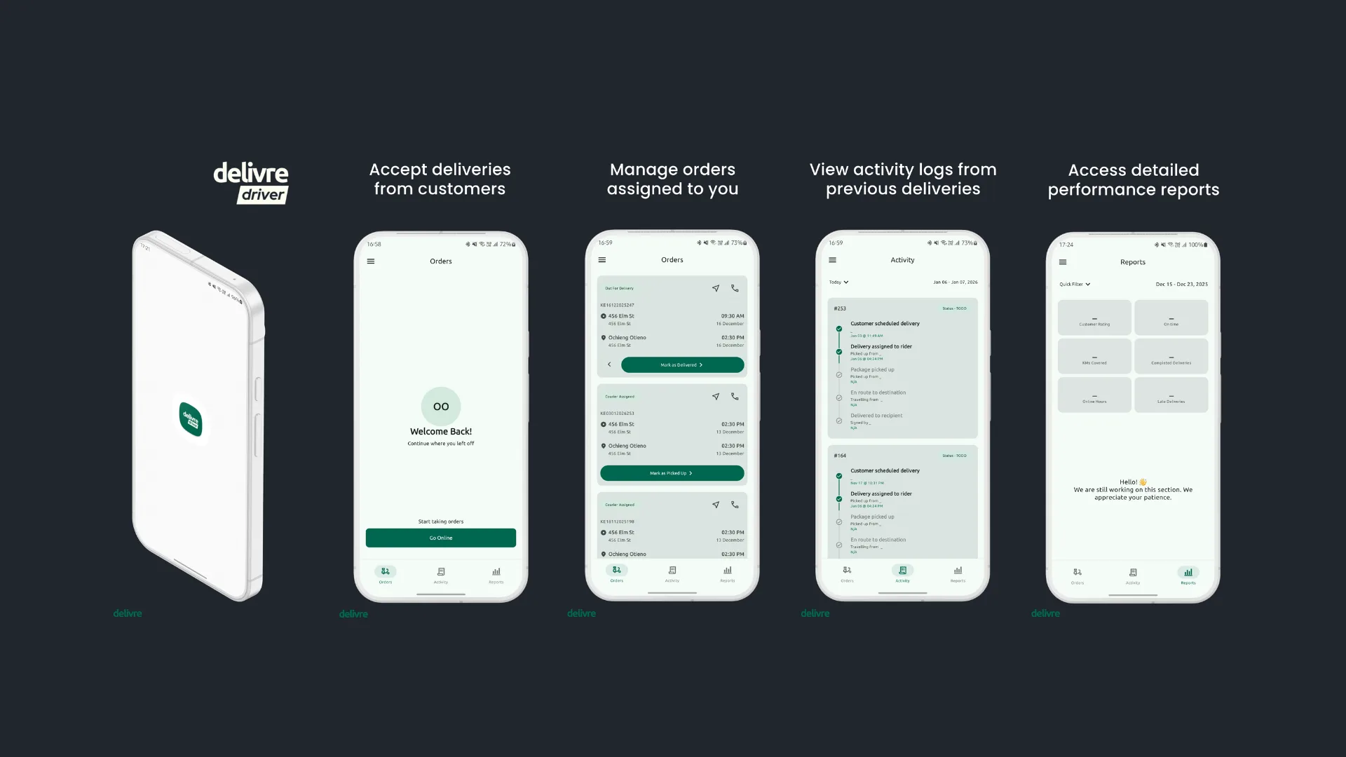 Driver app screenshot